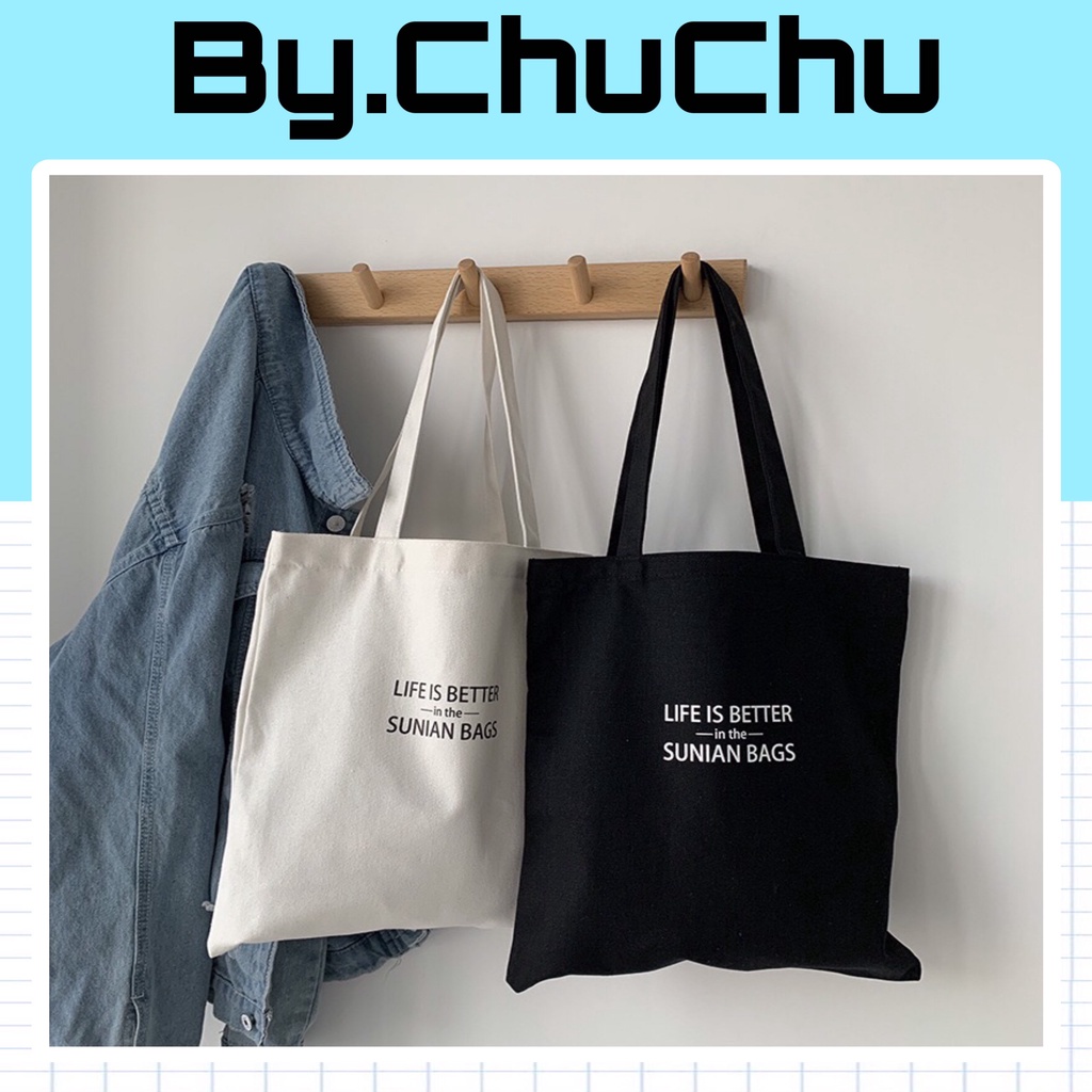 ( CÓ KHÓA MIỆNG ) Túi Tote Nữ In Chữ Life Đi Học Đi Chơi Đi Làm Phong Cách Hàn Quốc MTT0257