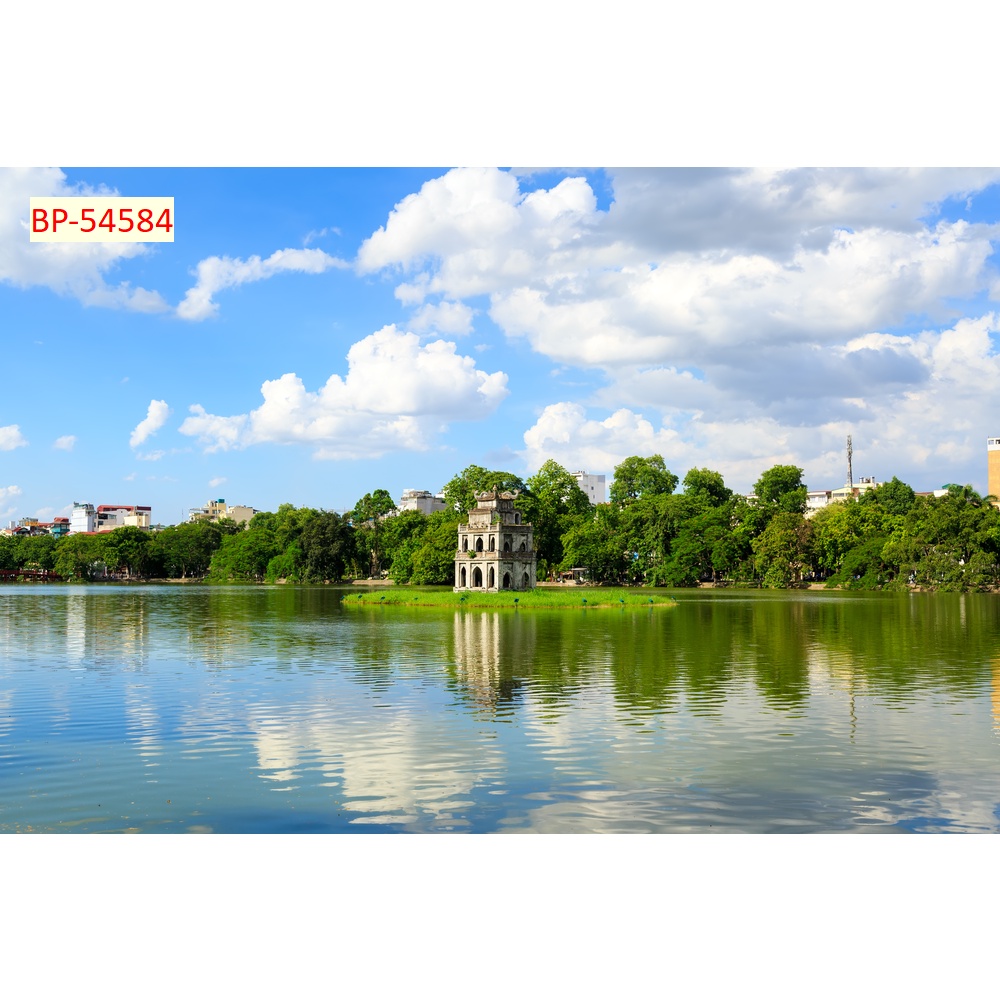 Tranh dán tường miền sông nước, cầu đẹp, hoàng hôn Việt Nam 3D in theo kích thước yêu cầu – Không giới hạn kích thước.