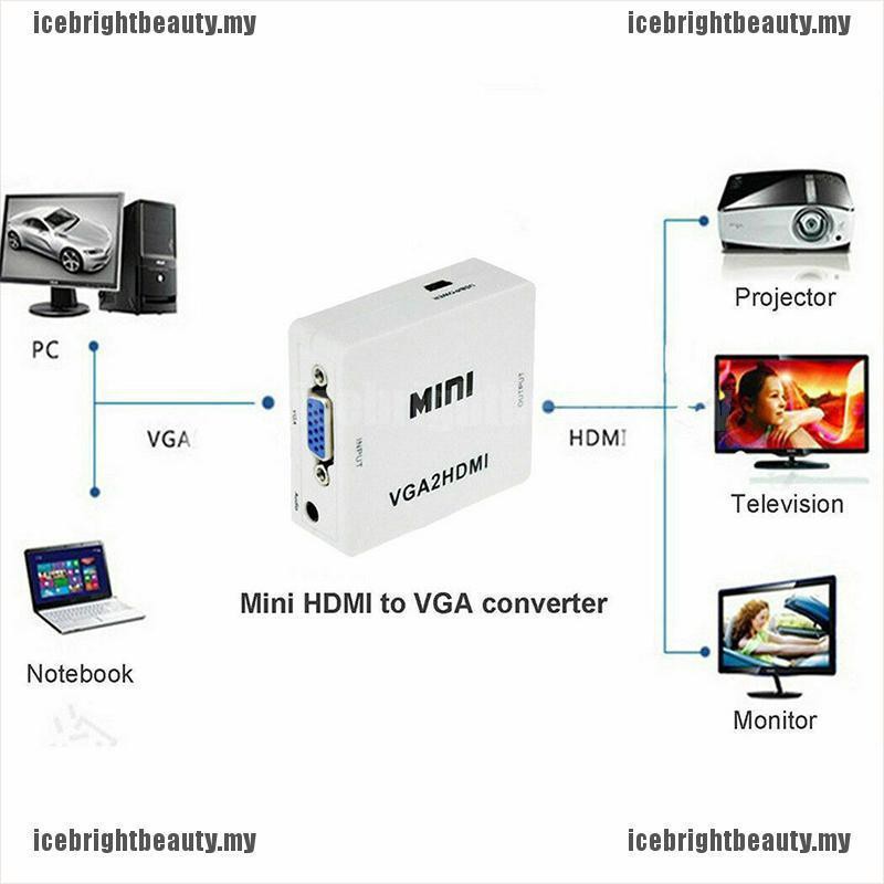 Hộp Chuyển Đổi Vga Sang Hdmi Full Hd 1080p Cho Pc Laptop Dvd Hdtv