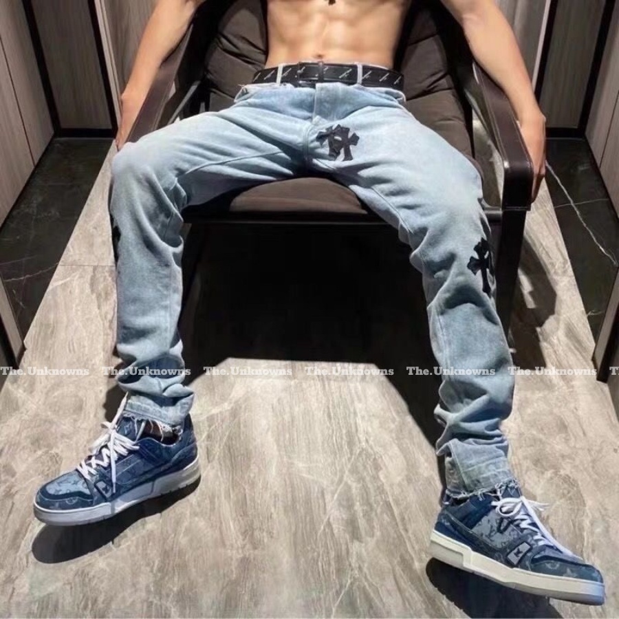 ⚡️ - Quần jeans Chrom Heart cao cấp full tag túi, quần jeans nam nữ ch