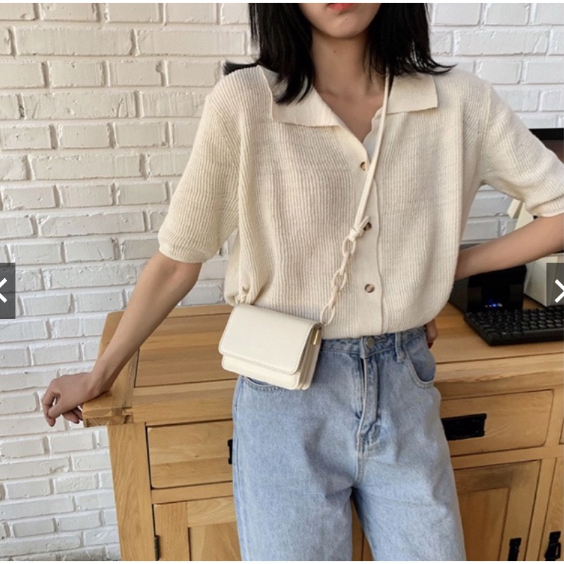 (Ảnh thật) Túi đeo chéo nữ mini da PU dây phối xích  Túi xách nữ mini