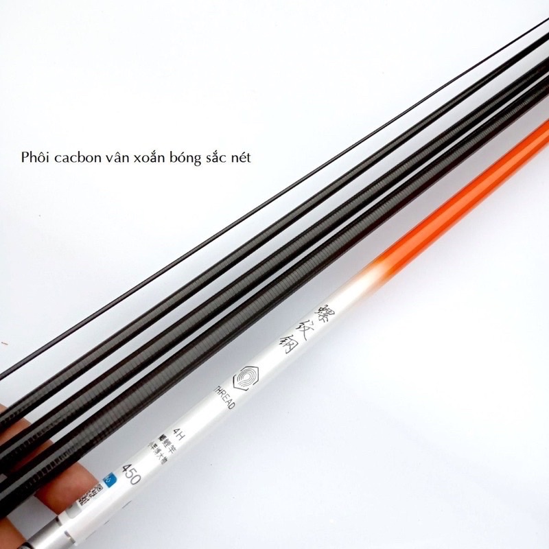 Cần câu tay Bạch Kinh Thiên 4H carbon chuẩn(ngọn phụ + nhẫn khi mua sp tặng kèm)