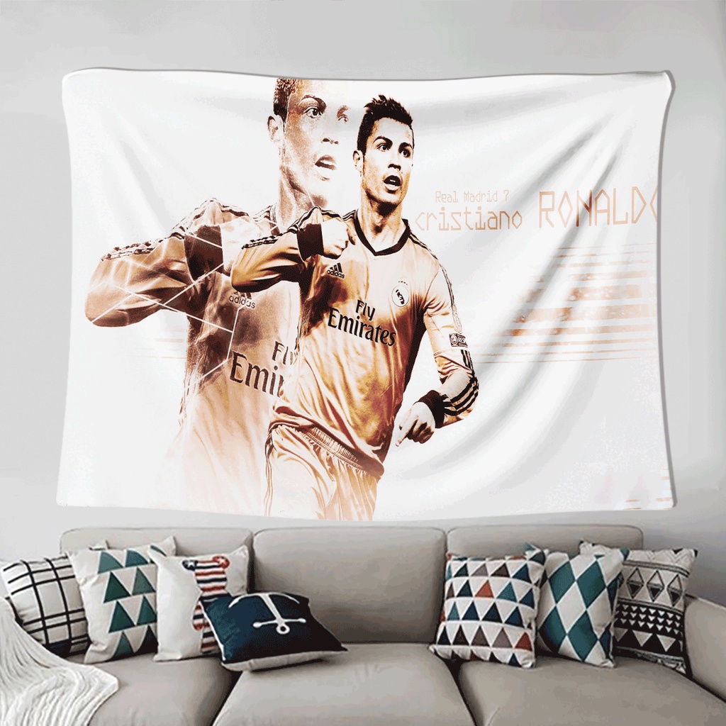 Tranh vải treo tường Decor Cristiano Ronaldo 1 cầu thủ bóng đá Thảm Decor phòng hot nhất