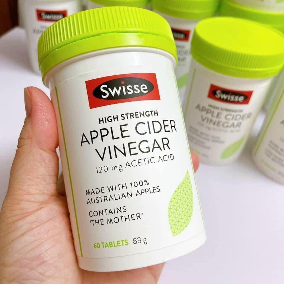 Viên Uống Giảm Cân Giấm Táo, Giữ Dáng Thon Gọn, Giảm Mỡ Thừa - Swisse Apple Cinder Vinegar - 60 viên