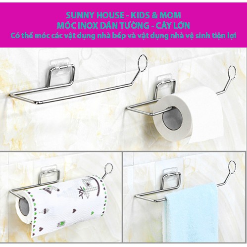 Móc inox 4 ly treo đồ đa năng cao cấp - Treo cuộn giấy và các vật dụng tiện lợi