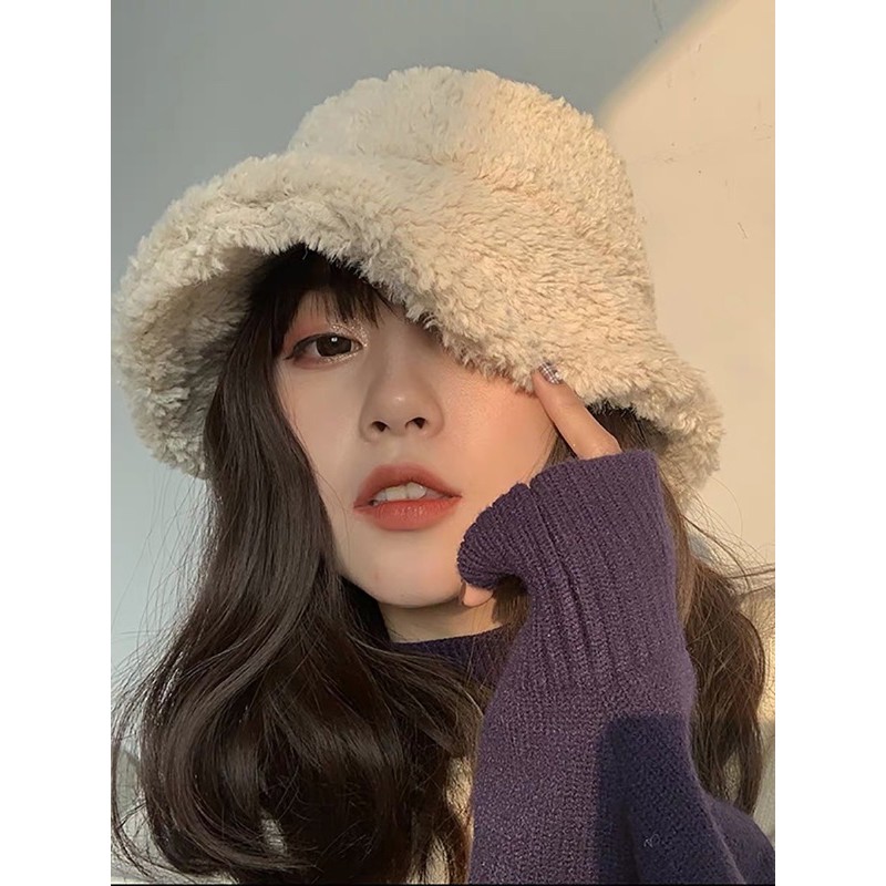 Mũ len lông cừu nón bucket ulzzang cá tánh dễ mix and max