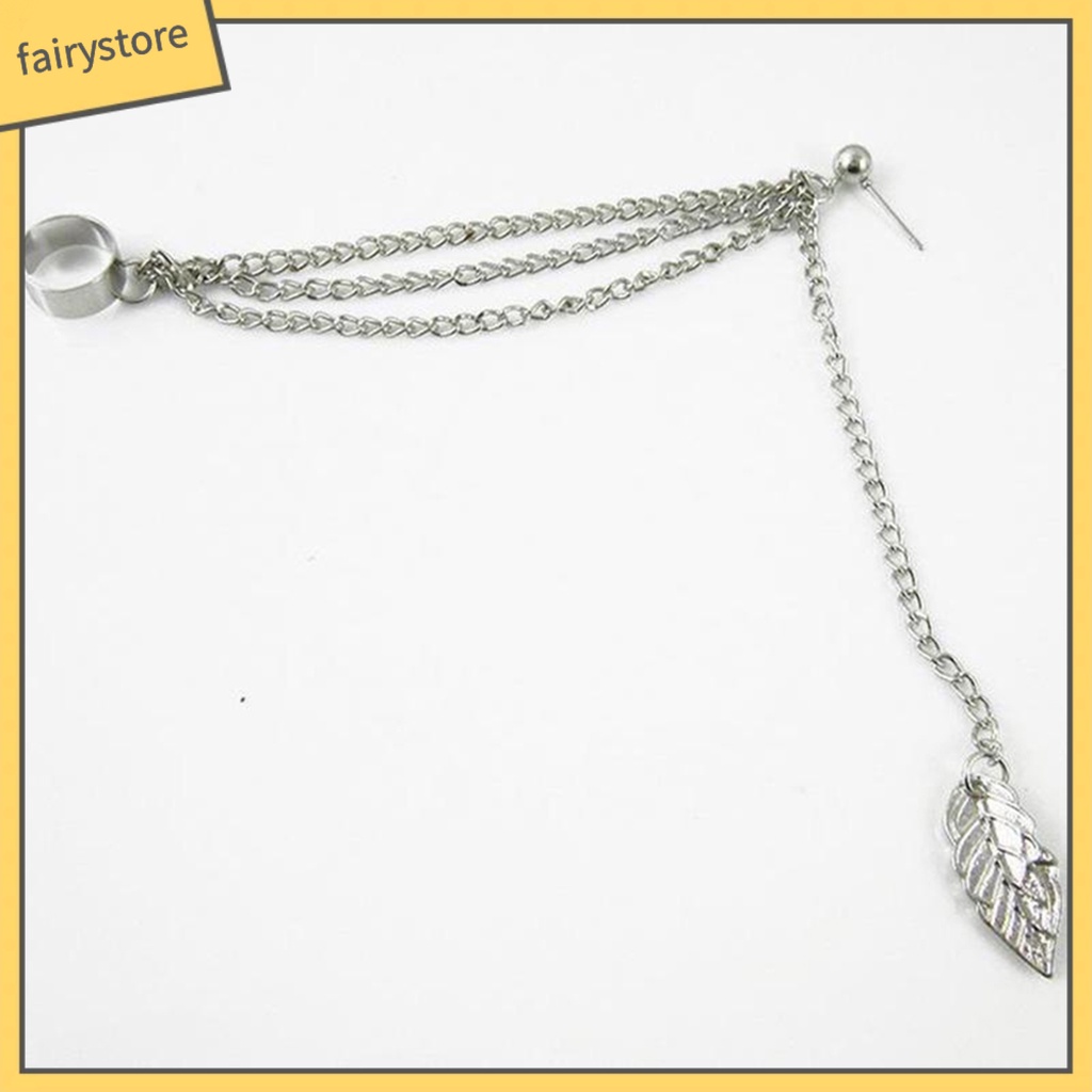 Khuyên Tai Dáng Dài Phối Mặt Hình Lá Độc Đáo Cá Tính