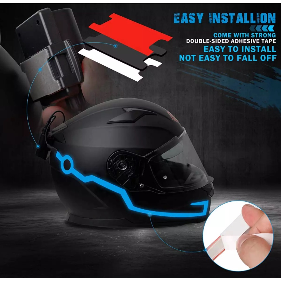 Bộ 4 Đèn LED Cảnh Báo Ánh Sáng Lạnh Chống Thấm Nước Gắn Mũ Bảo Hiểm Cho Xe Đạp / Xe Máy