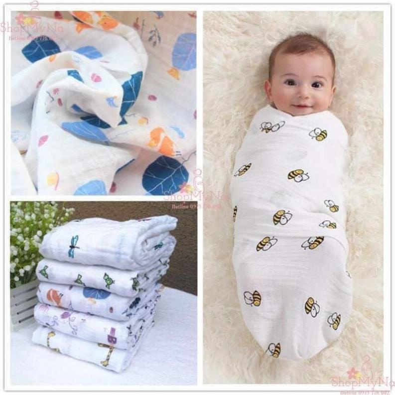 (giá sỉ = lẻ) Khăn tắm xô MUSLIN sợi tre 100% cho bé