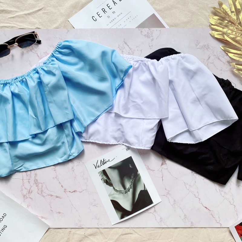 Áo Croptop Trễ Vai 2 Tầng A5196