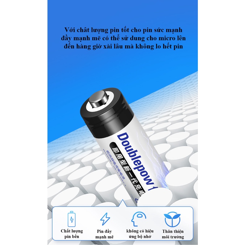 Pin sạc AA, AAA DoubluePow dung lượng 780mah  sử dụng cho micro karaoke, đồng hồ, đồ chơi trẻ em,...