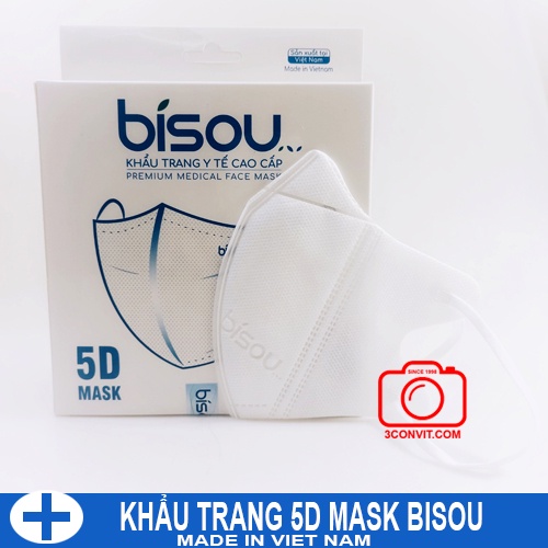 Hộp 10 chiếc khẩu trang y tế 5D cao cấp Bisou