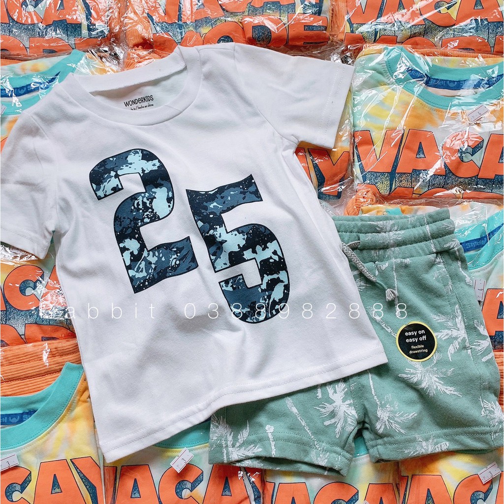 Bộ xanh cây dừa Wonderkids --HÀNG SALE KO ĐỔI TRẢ