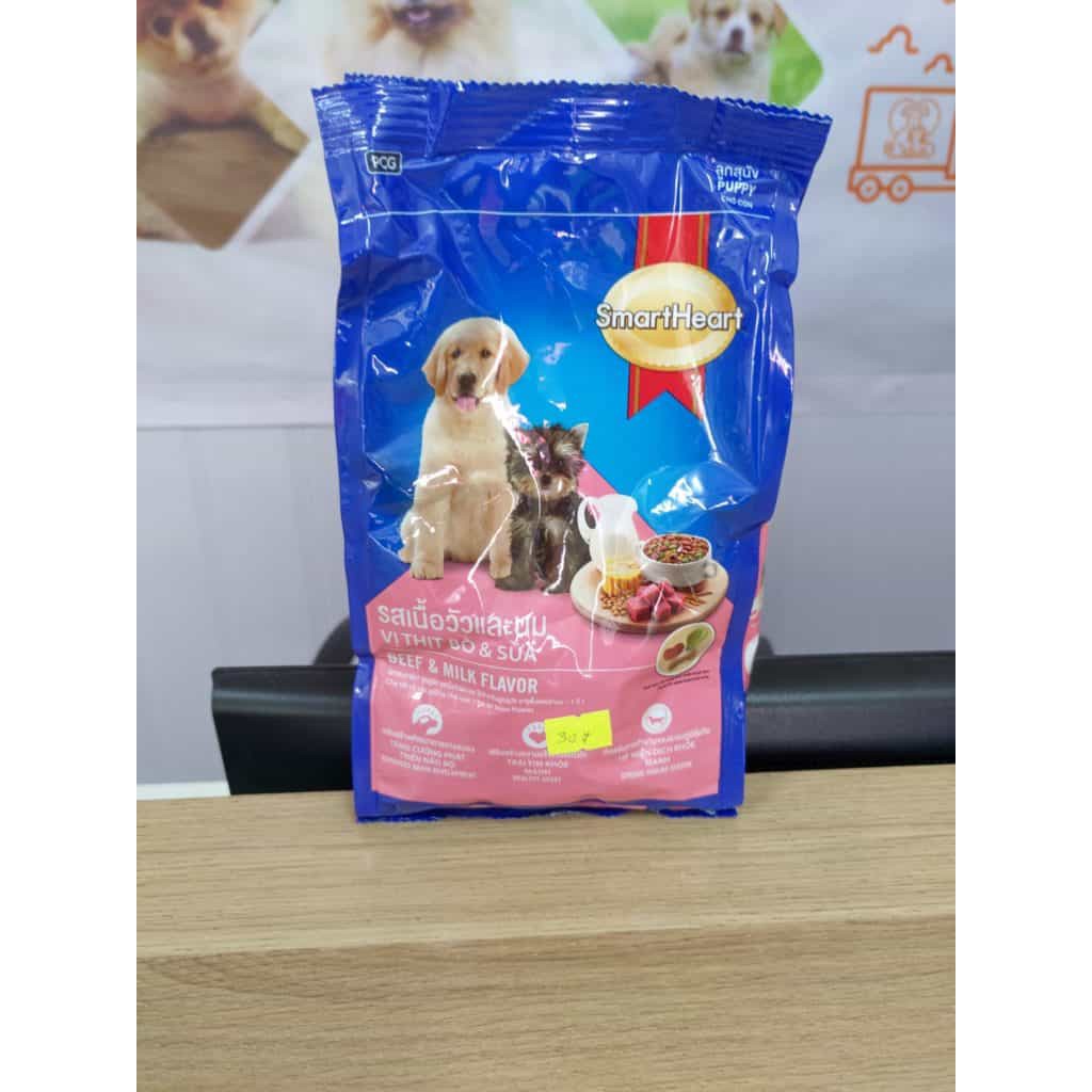 Thức ăn cho chó CON Smart Heart Puppy - Vị thịt bò và sữa Beef & Milk Flavor 400g