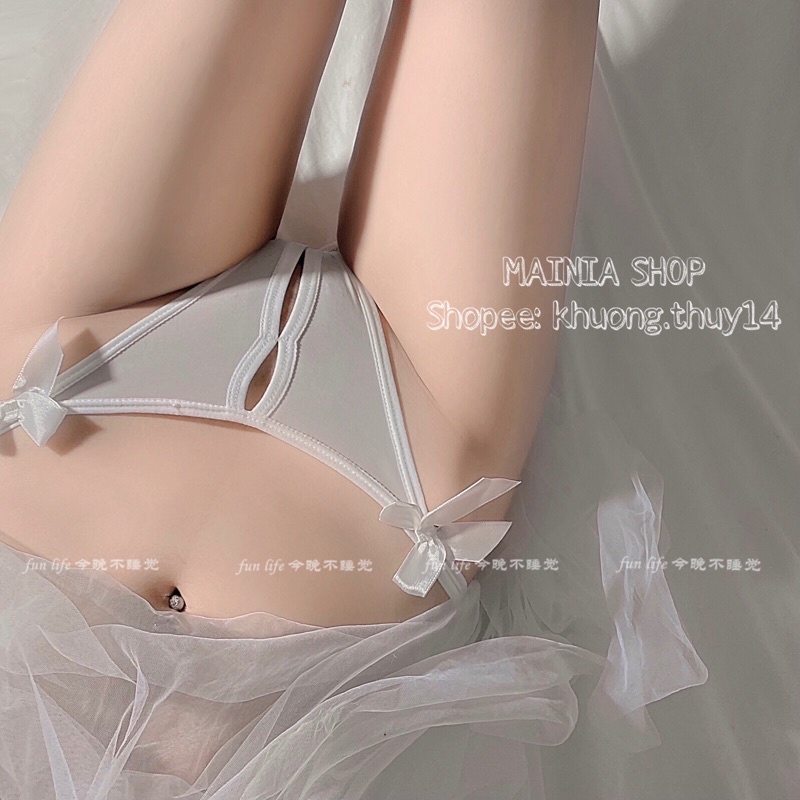 Quần Lót Lọt Khe Hở Đáy Thun Su Đính Nơ Chíp Nữ Sexy Gợi Cảm Dễ Thương Mainia Shop