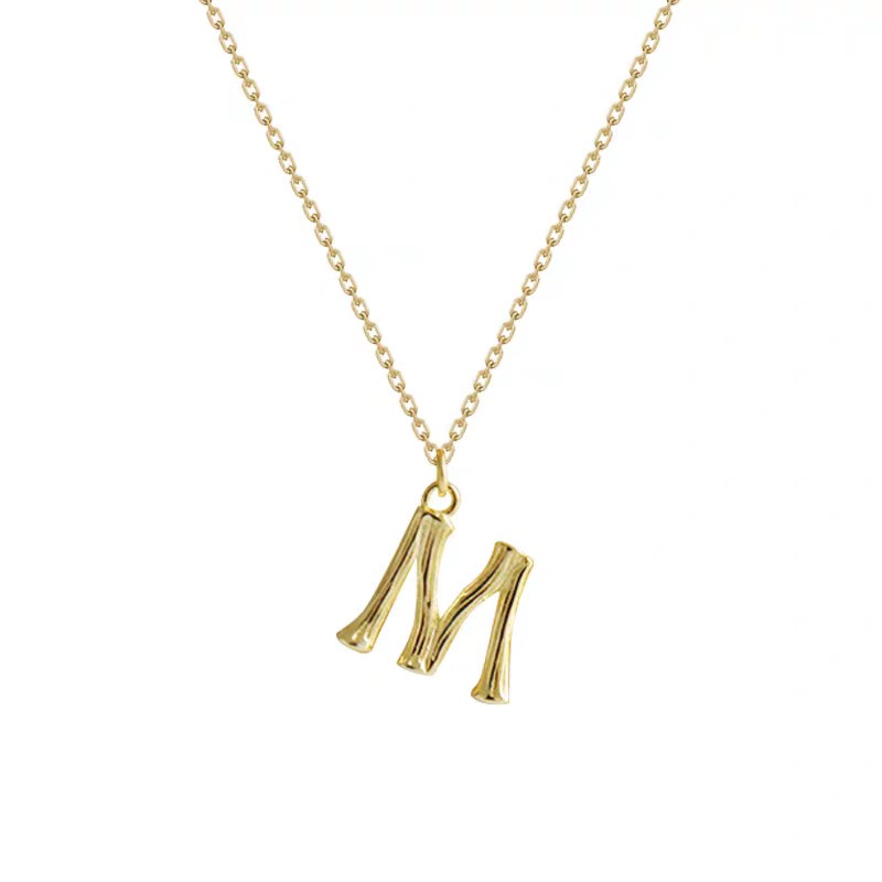Dây Chuyền Bằng Thép Titan Không Gỉ Mạ Vàng 18K Không Phai Phong Cách Âu Mỹ Kiểu Mới 26 Chữ Cái