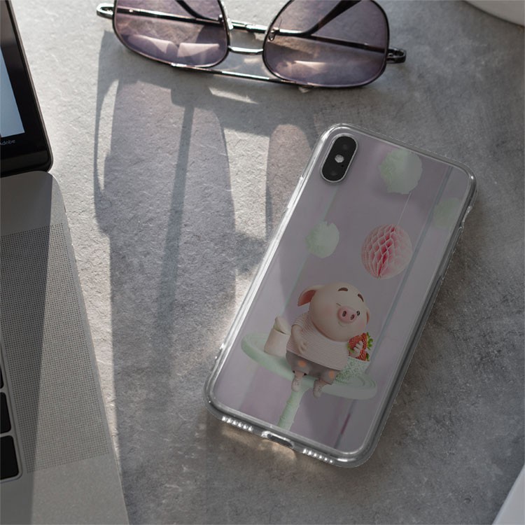 Ốp điện thoại  tuyệt đẹp ốp hình heo con ngồi trên bàn màu sáng cực đẹp dành cho Iphone 5 đến 12 Promax PIG20210107