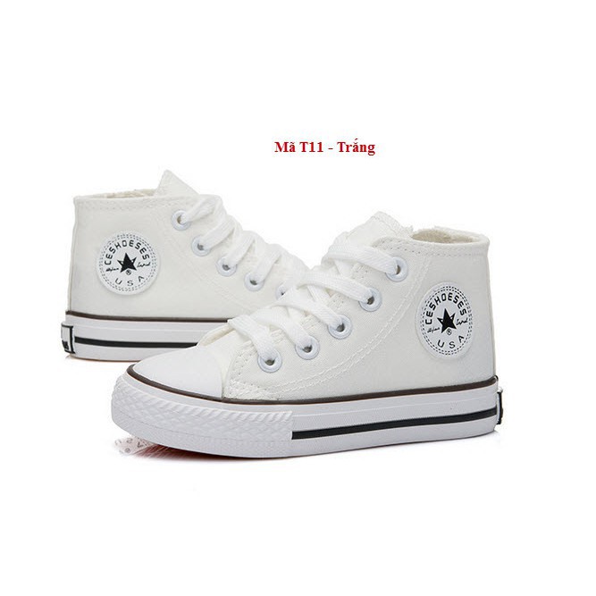 Giày dáng converse cho bé trai và bé gái 2-15 tuổi T11 Hàng nhập khẩu