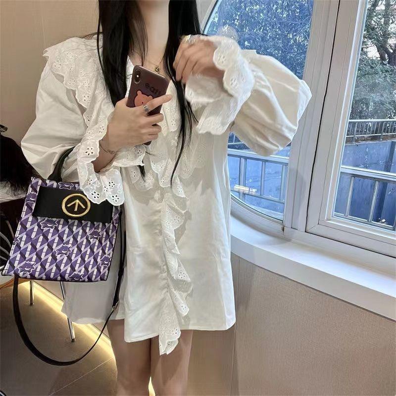 Áo Sơ Mi Trắng Tay Dài Phong Cách Hong Kong Cổ Điển Thời Trang Cho Nữ