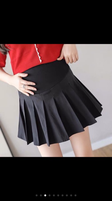 Chân váy bầu xếp ly kèm quần
