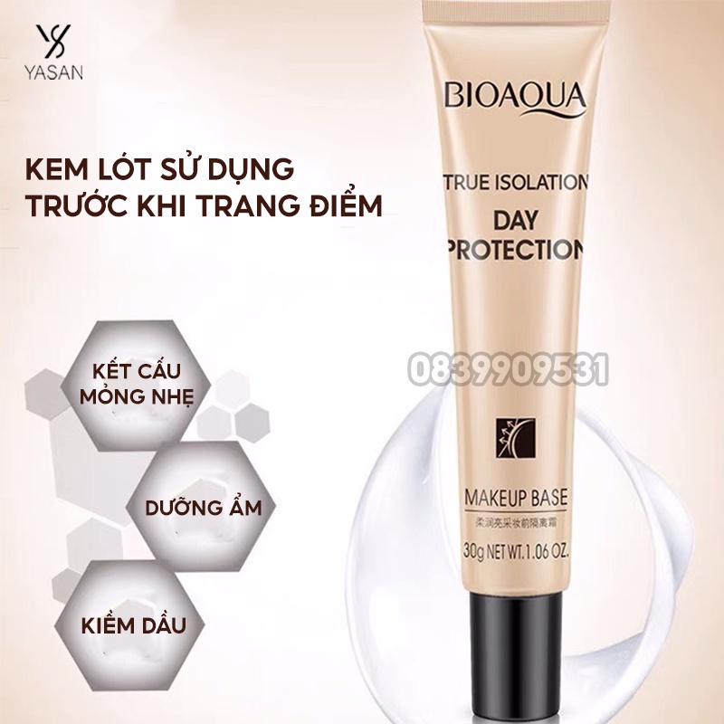 Kem Lót Kem Nền Trang Điểm Bioaqua True Isolation Make Up Base bảo vệ da mịn mướt Yasan