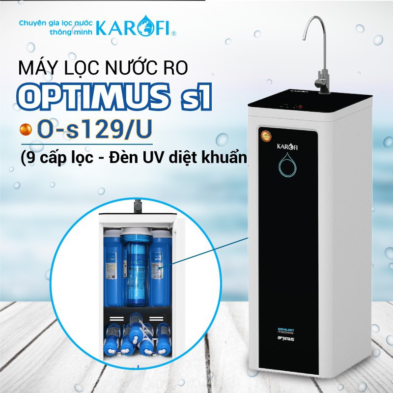 Máy Lọc Nước KAROFI Optimus O-I129/U 9 Cấp Lọc Sạch Tạp Chất, Cặn Bẩn