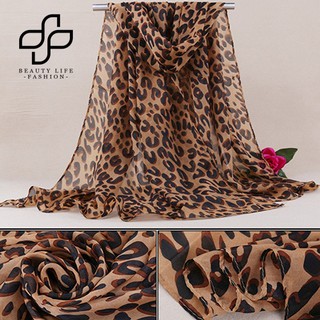 Khăn Choàng Chiffon Họa Tiết Da Báo