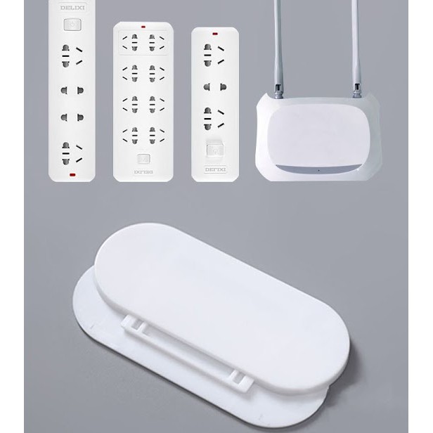 Móc Dán Tường Treo Ổ Cắm Điện, Cục Phát Wifi, Modem Siêu Chắc Với Miếng Dán Trong Suốt