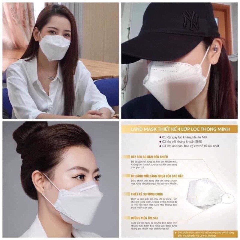 KHẨU TRANG 3D KHÁNG KHUẨN LAND MASk ( 6pcs/túi )