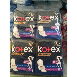 Băng vệ sinh kotex ban đêm 28cm com bô 4goi-49k 4mieng