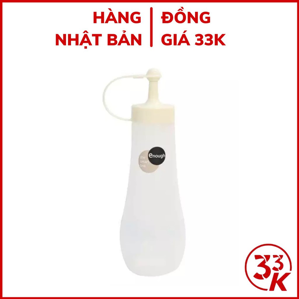 [Đồng giá 33k] Bình đựng gia vị, nước sốt, nước tương trắng Inomata có vùi phun và nắp đậy vệ sinh 360ml   Nhật Bản