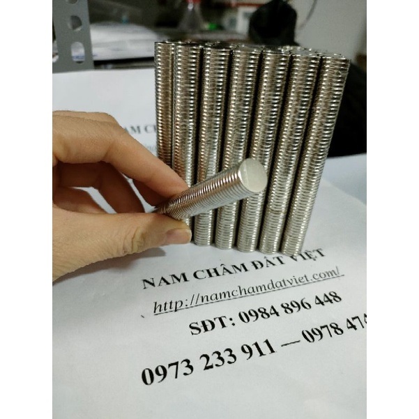 10 viên nam châm viên 10*1mm siêu mỏng, nam châm cúc áo mỏng gắn tài liệu, gắn bảng từ