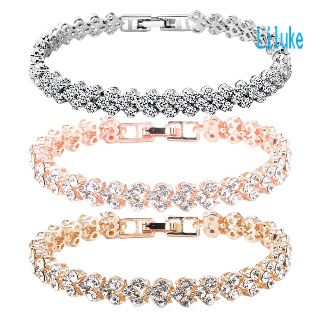 Vòng Tay Hợp Kim Mạ Vàng Trang Trí Đá Zircon Xinh Xắn Cho Nữ