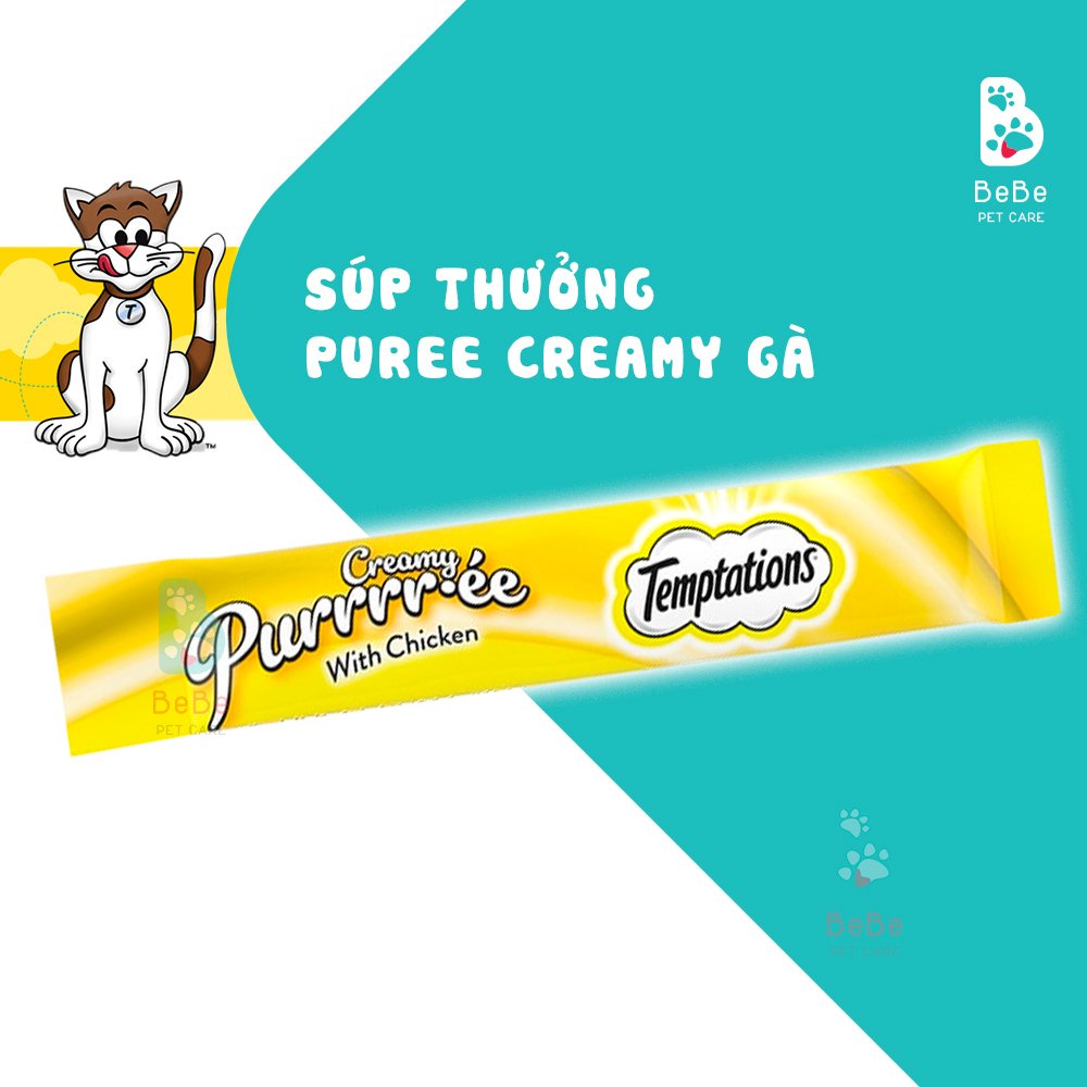 TEMPTATIONS Creamy Puree Cat Treats - Món Ăn Vặt Yêu Chiều Boss Hết Nấc - Nhập Khẩu Từ Mỹ