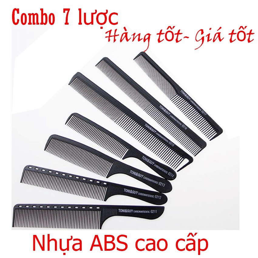 Lược cắt tóc Tony nhựa ABS cao cấp rất tiện khi sử dụng dành cho anh em thợ tóc- Bộ 7 lược toni guy