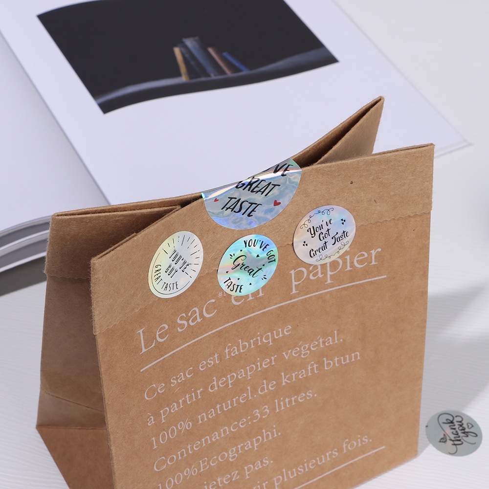 Set 500 Nhãn Dán 1 / 1.5inch Chống Thấm Nước Hình Cầu Vồng &quot;Thank You&quot; Dùng Trang Trí Quà Tặng