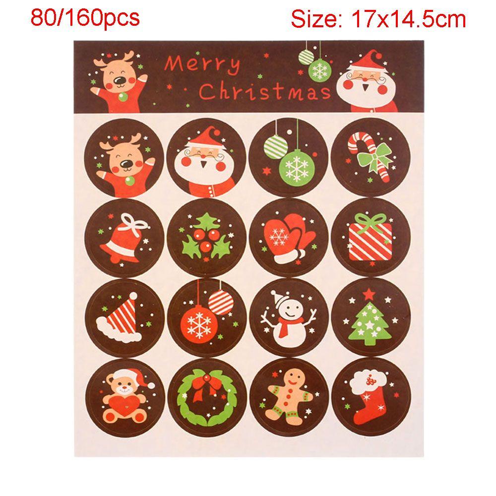 Set 80 / 160 Sticker Tự Dính Hình Người Tuyết Trang Trí Giáng Sinh