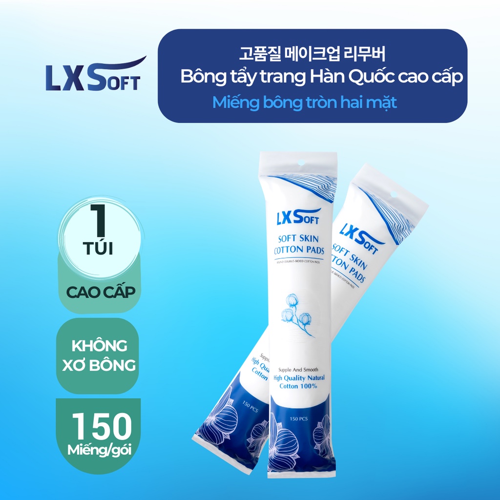 [CHÍNH HÃNG} Bông tẩy trang cao cấp LXSoft (150 miếng)🙍Sạch da🙍Sáng khỏe làn da.