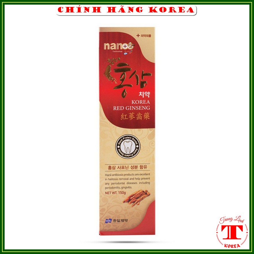 Kem đánh răng hồng sâm Nano hàn quốc, tuýp 150gr - Giúp răng chắc khỏe, trắng sáng, tranglinh