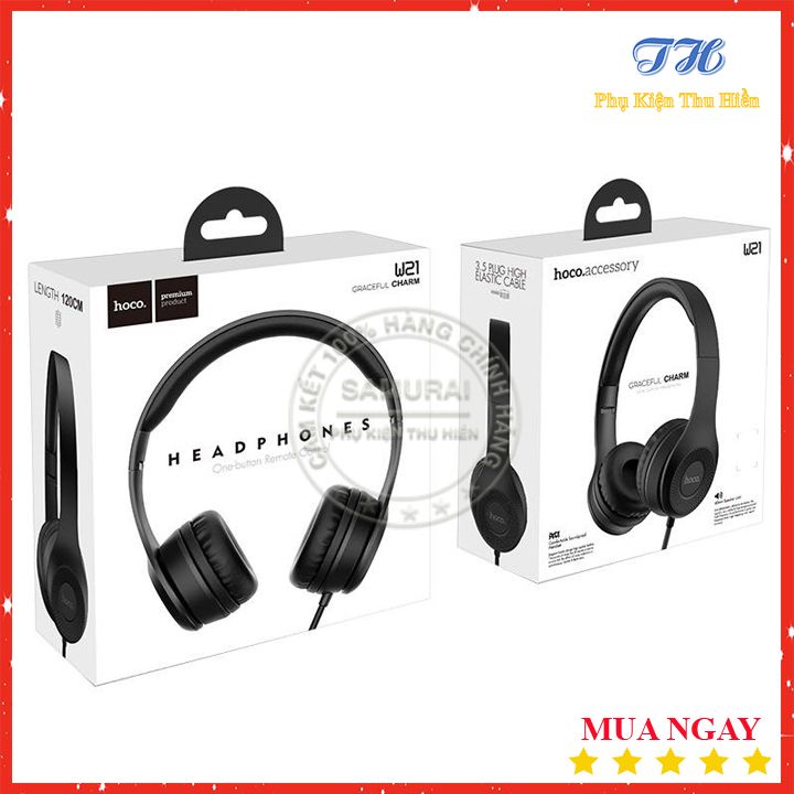 Tai Nghe Chụp Tai Hoco W21- 3 Màu Tím/Đen/Xám - Hàng Chính Hãng