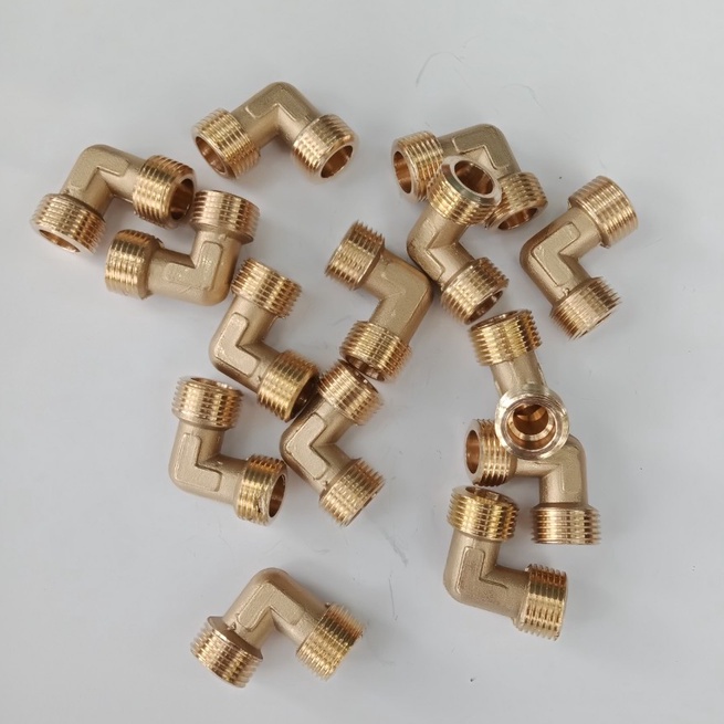 Kép nối góc ren ngoài máy nén khí-đồng thau