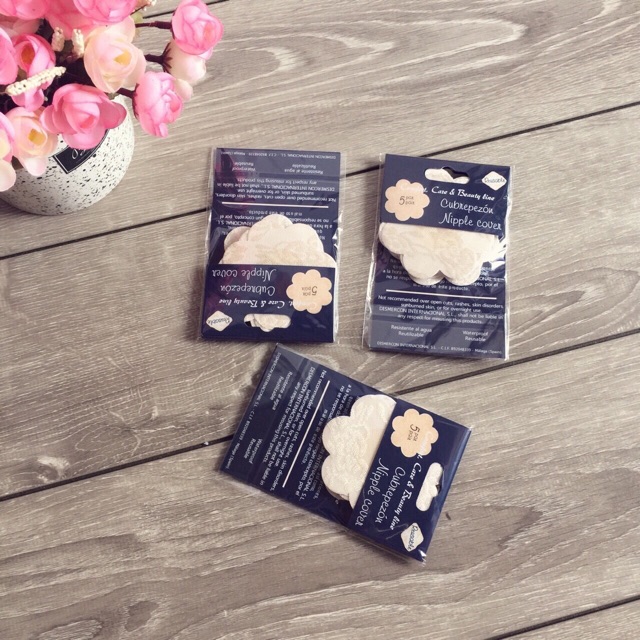 Set 10 miếng dán ti vải ren hoặc trơn