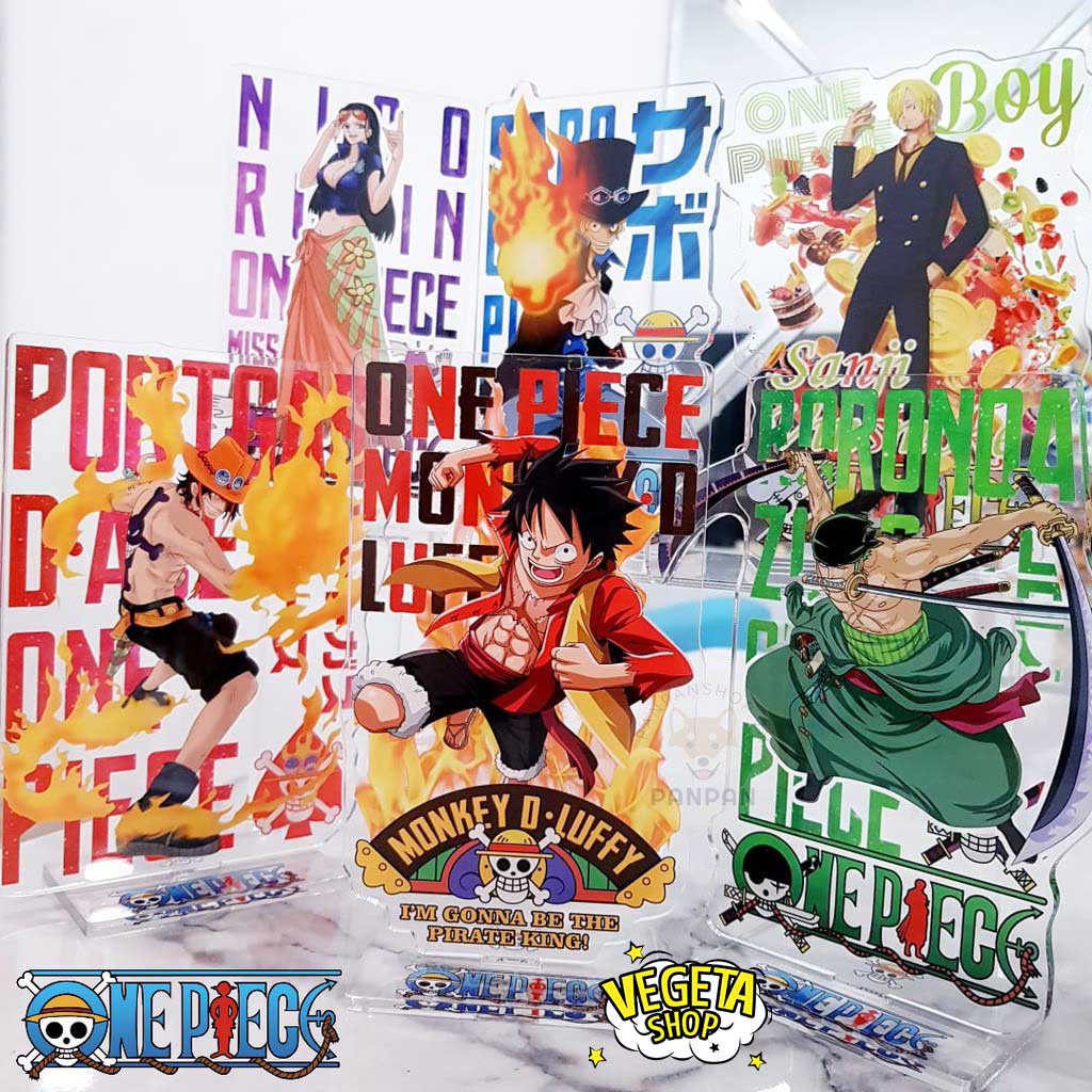 Mô Hình Tượng Standee Acrylic Mica 2 mặt - One Piece - Luffy Zoro Nami Sanji Usopp Chopper Robin Franky Brook Shanks