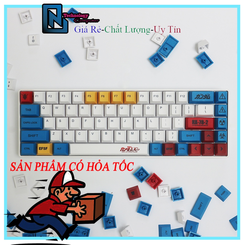 Nút Keycap PBT Gundam Kiểu OEM 123 Phím Dành Cho Bàn Phím Cơ Hỗ Trợ La