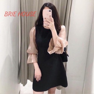 ĐẦM ĐEN PHỐI TAY DÀI ÁNH KIM