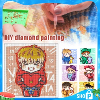 Bộ Tranh Đính Đá 5d Họa Tiết Hoạt Hình Bt21 Dễ Thương Độc Đáo Làm Thủ Công
