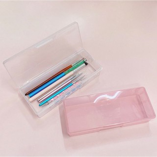 Hộp nhựa đựng dụng cụ làm nail chuyên dụng,Hộp nhựa vuông dài đựng cọ và đựng bút