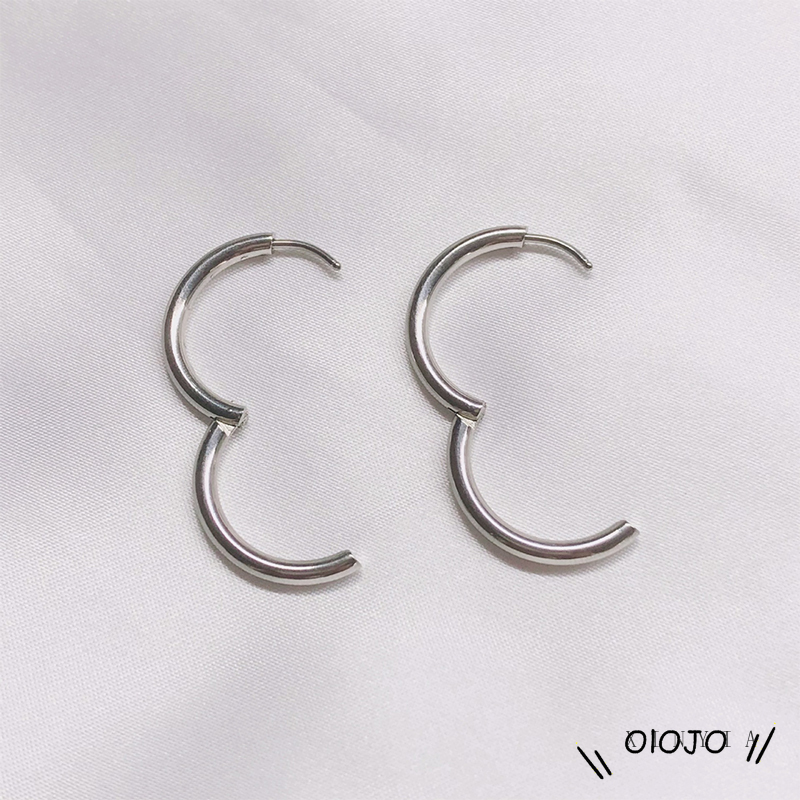 Bông tai dáng tròn thiết kế đơn giản hợp thời trang phong cách Hàn Quốc cho nữ (1 pcs)