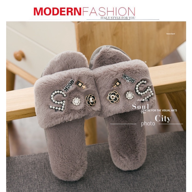 Dép lông mang trong nhà cho nữ