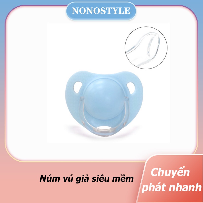 Núm Vú Silicone Siêu Mềm Ăn Dặm Nhựa PP An Toàn Phù Hợp Với Trẻ Từ 1 tháng - 3 tuổi